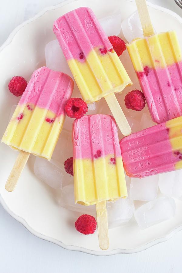 Raspberry And Mango Ice Cream Bars Photograph by Quach - Fine Art America