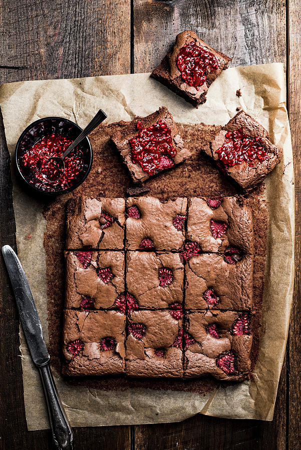 Raspberry Brownies Photograph by Mateusz Siuta
