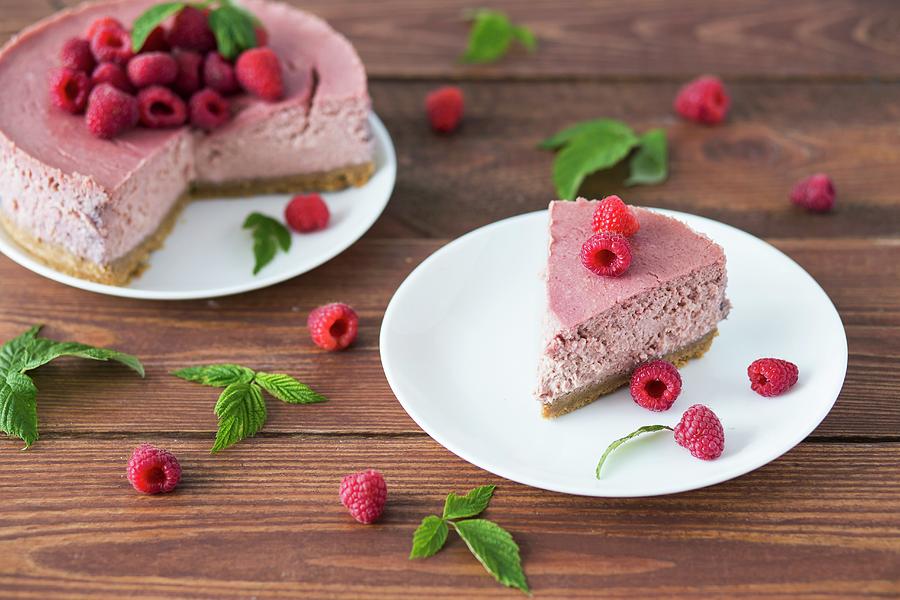 Raspberry Cheesecake, Sliced Photograph by Malgorzata Laniak - Pixels