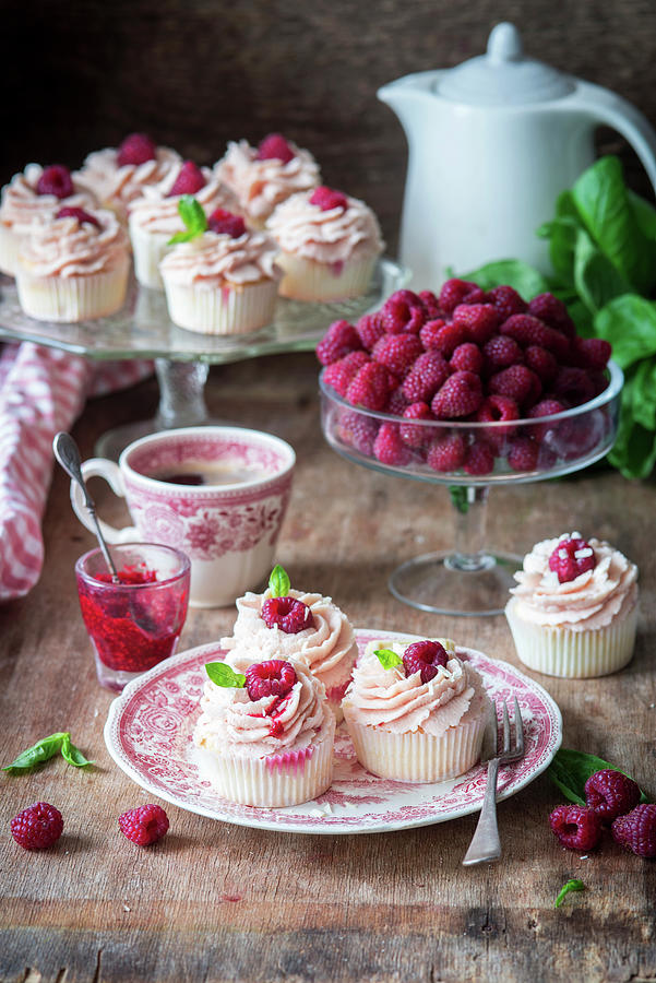 Raspberry Cupcakes Photograph by Irina Meliukh