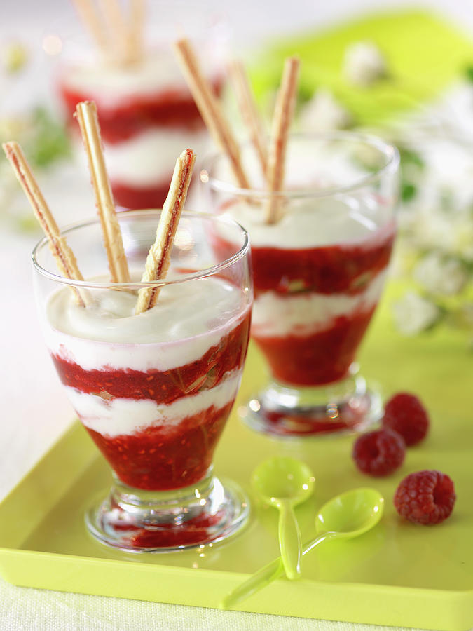 Raspberry Desserts Photograph by Rivire