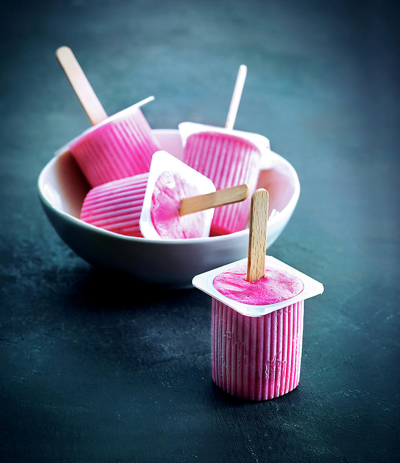 Raspberry Ice Cream Petits-suisses Photograph by Nicolas Edwige