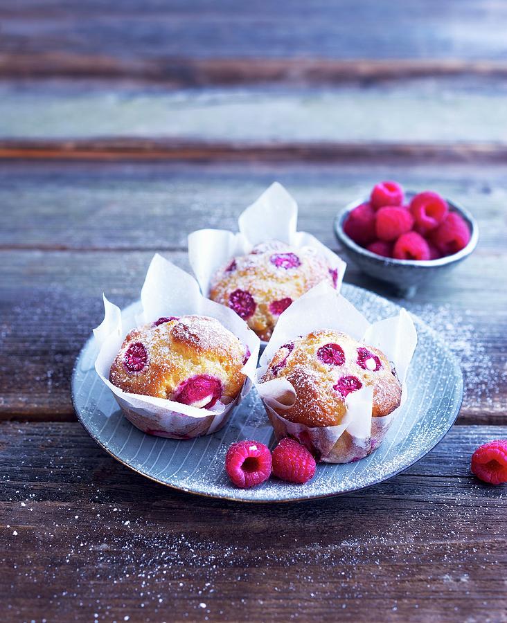 Raspberry Muffins Photograph by Ira Leoni