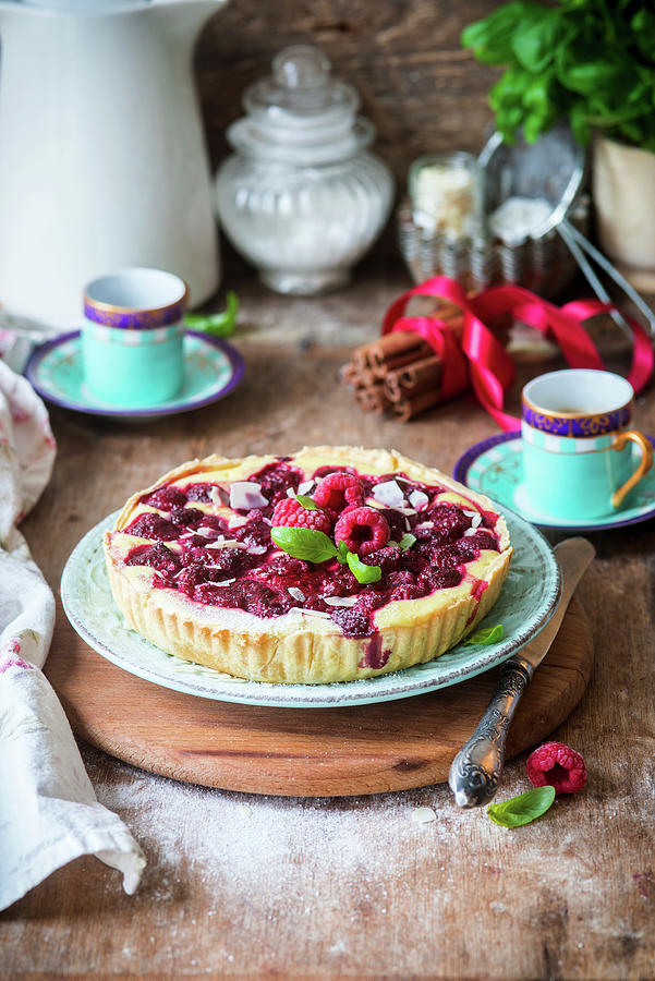 Raspberry Tart With Cottage Cheese Photograph by Irina Meliukh