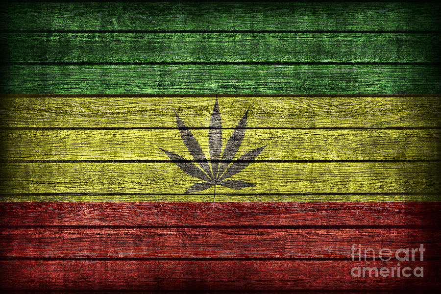 Rasta Flag Pattern With A Marijuana Photograph by Wasantistock