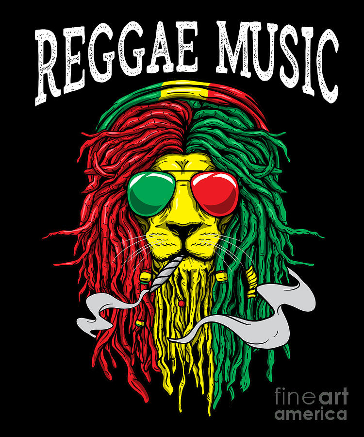 Rastafari Jamaican Lion Design Gift For Reggae Music Lovers Design Digital Art By Dc Designs Suamaceir