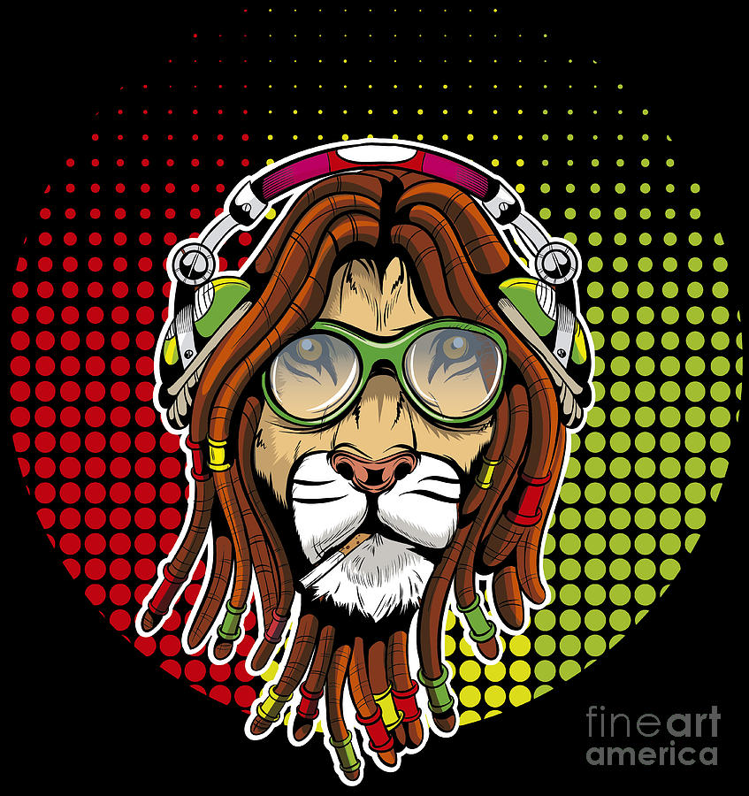 Lion Digital Art - Rastafari Lion by Mister Tee