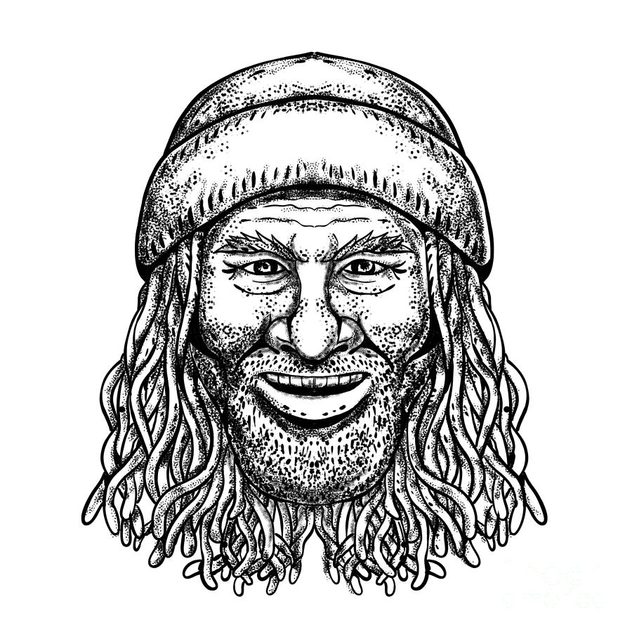 Tattoo Digital Art - Rastafarian Dude Tattoo Grayscale by Aloysius Patrimonio Tattoo Digital Art - Rastafarian Dude Tattoo Grayscale by Aloysius Patrimonio