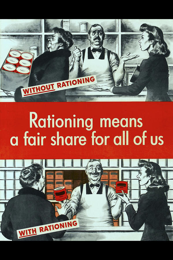 Food Painting - Rationing Means A Fair Share by Unknown