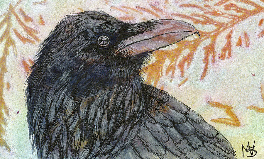 Raven Painting by Marie Stone-van Vuuren