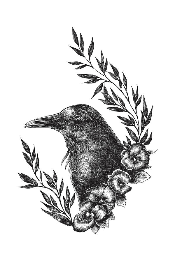 Raven Digital Art - Raven by Randoms Print