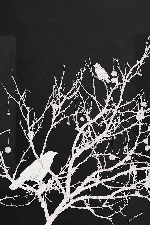 Raven - White over Black Digital Art by Serge Averbukh