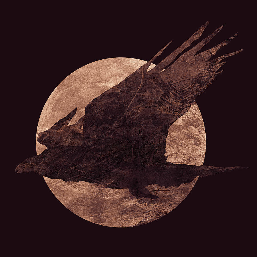 Raven Digital Art - Ravenbloodmoon by Christian Klute Raven Digital Art - Ravenbloodmoon by Christian Klute