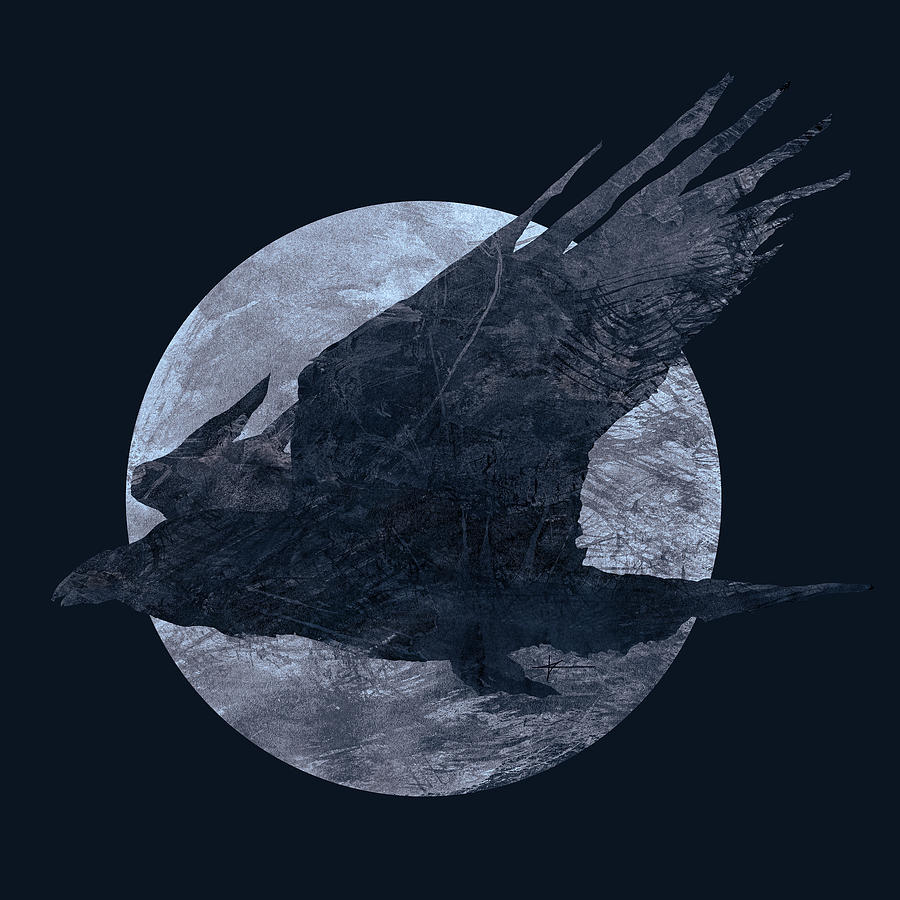 Raven Digital Art - Ravenmoon by Christian Klute Raven Digital Art - Ravenmoon by Christian Klute