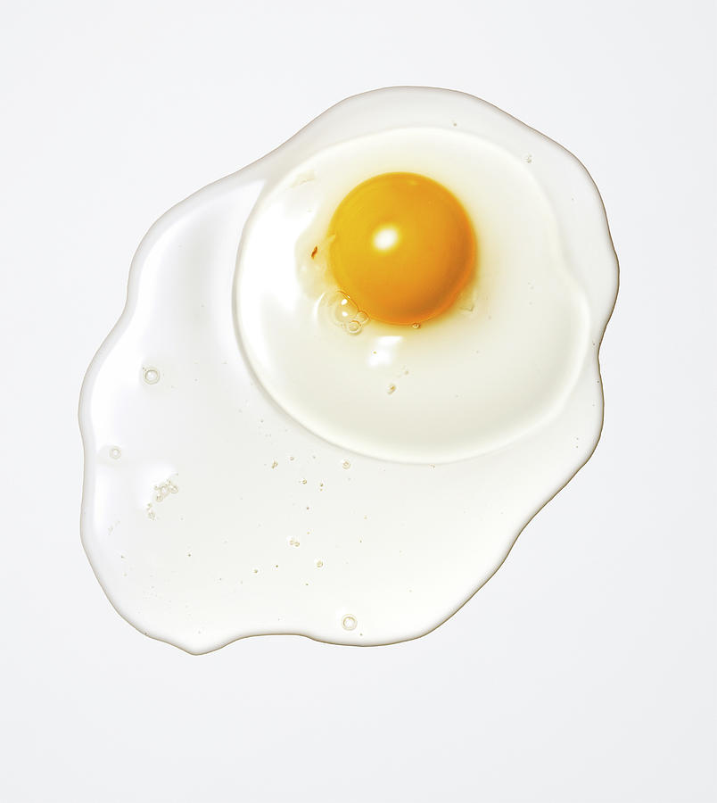 Raw Egg On A White Background, Food, Nahrung Photograph by R. Striegl