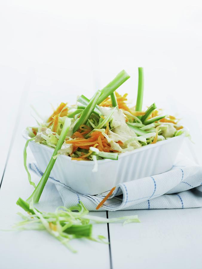 Raw Vegetable Salad With Remoulade Photograph by Mikkel Adsbl