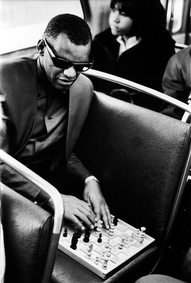 Ray Charles Playing Chess Photograph by Bill Ray