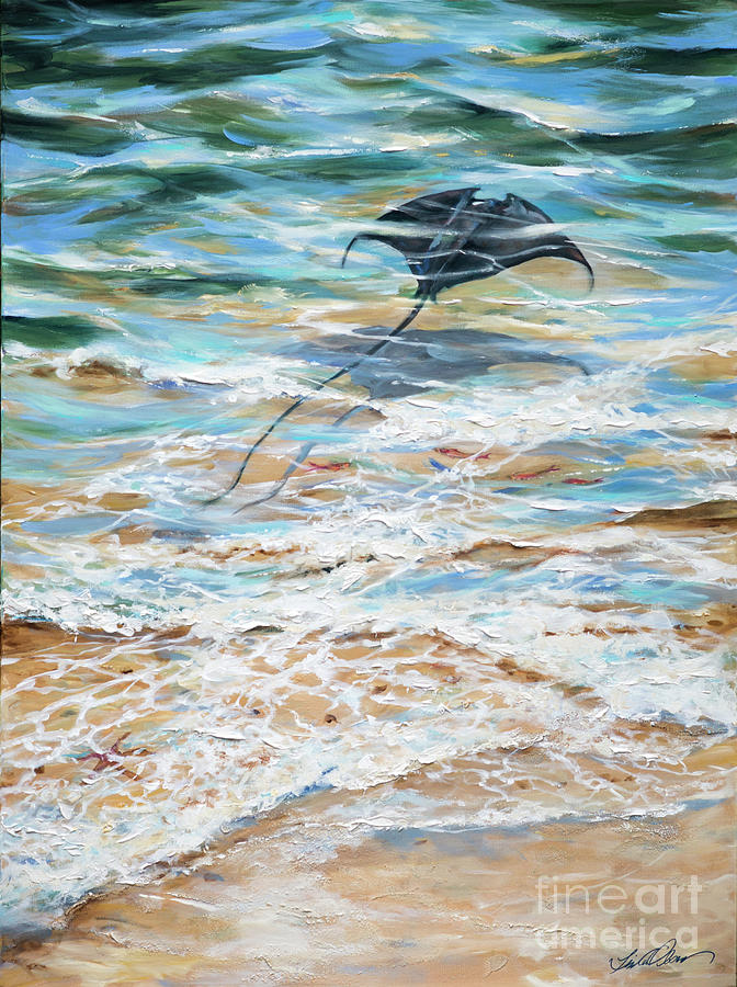 Ray Close to Shore Painting by Linda Olsen