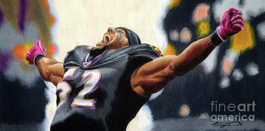 Ray Lewis Drawing - Ray Lewis 2 by Philippe Thomas