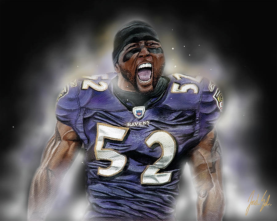 Ray Lewis Pastel by Jordan Spector