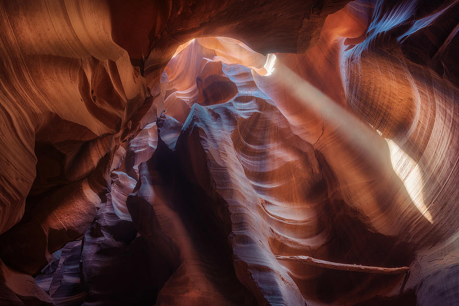 Antelope Canyon Photograph - Ray Of Light 1 by David Nomdedeu