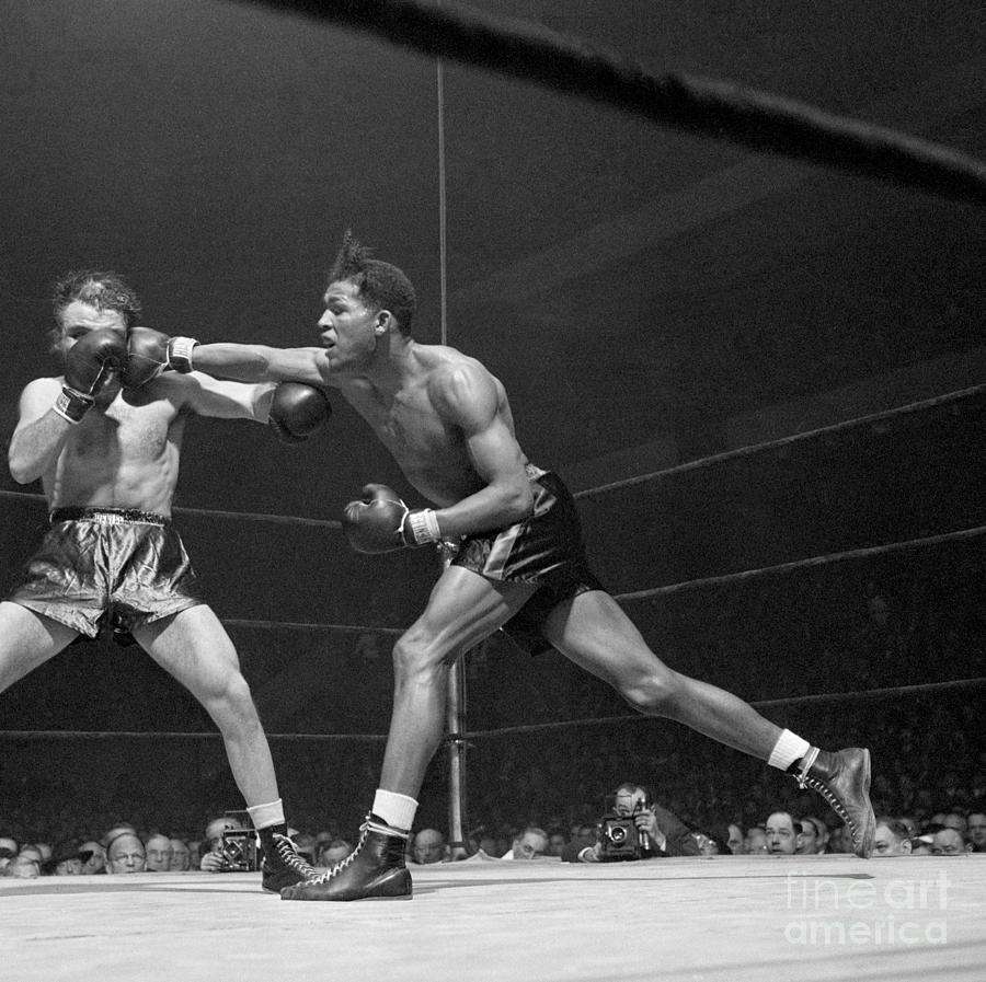 Ray Robinson Punching Jake Lamotta Photograph by Bettmann