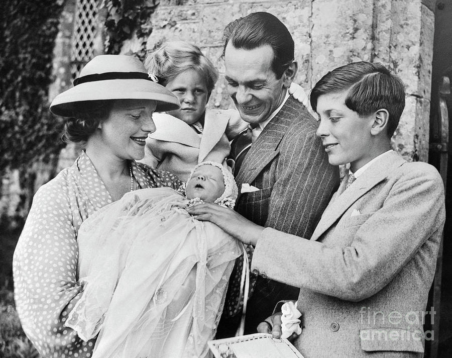 Raymond Massey With Family At Daughters Photograph by Bettmann