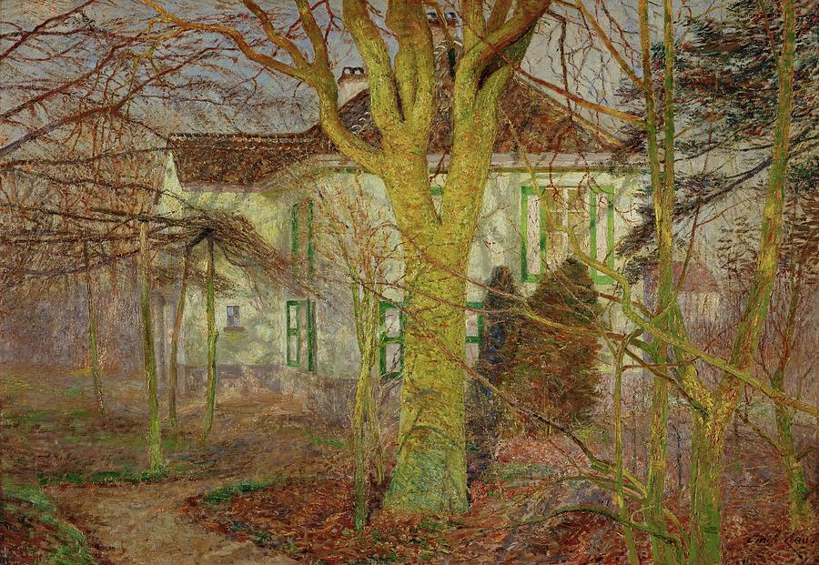 Rayon de soleil-Sunshine, April 1899. The house of the painter in Asten, France. Painting by Emile Claus