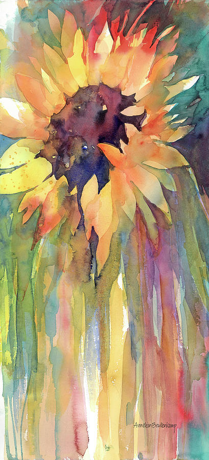 Sunflower Painting - Rays Of Sun by Annelein Beukenkamp