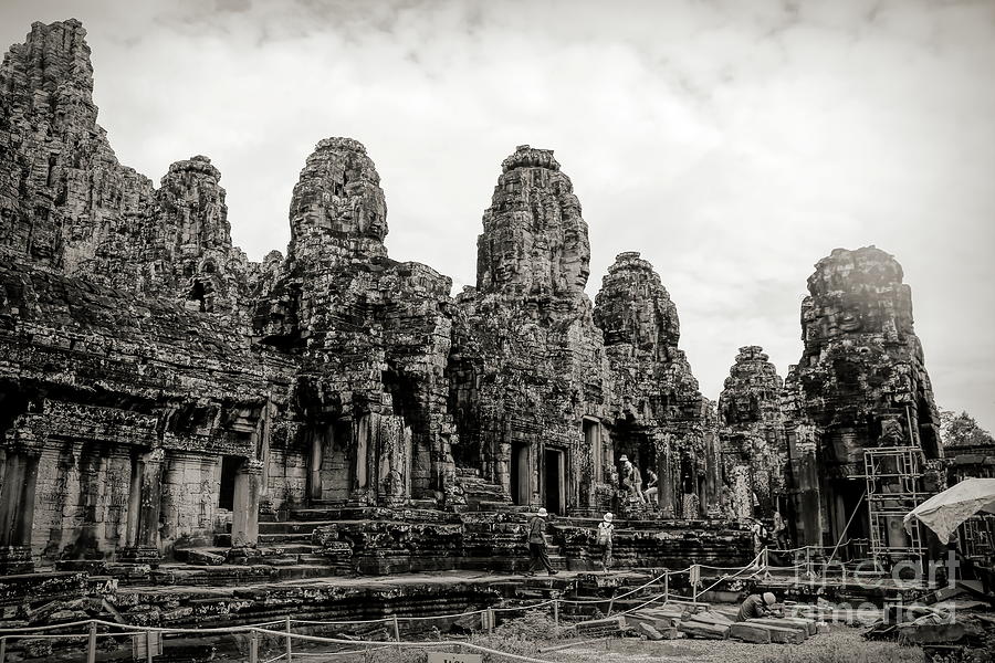 Re Construction Temple Cambodia Ruins  Photograph by Chuck Kuhn