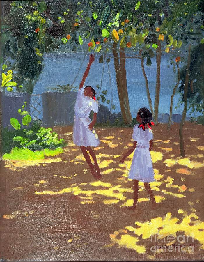 Reaching For Oranges, Bentota, Sri Lanka, 1998 Painting by Andrew Macara