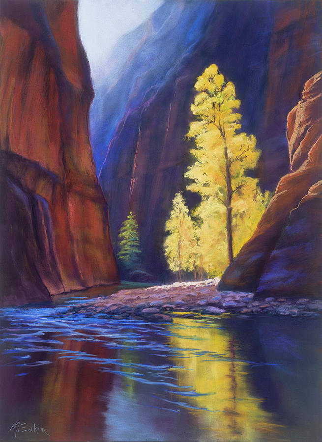 Reaching for the Sun - Zion National Park, UT Painting by Marjie Eakin-Petty