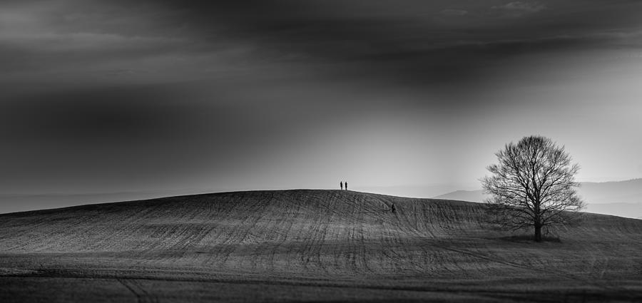 Black And White Photograph - Reaching The Horizon by Rasto Gallo