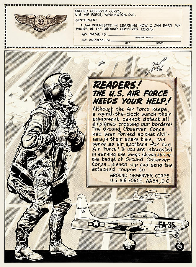 Readers! The U.S. Air Force Needs Your Help! Painting by Jack Davis