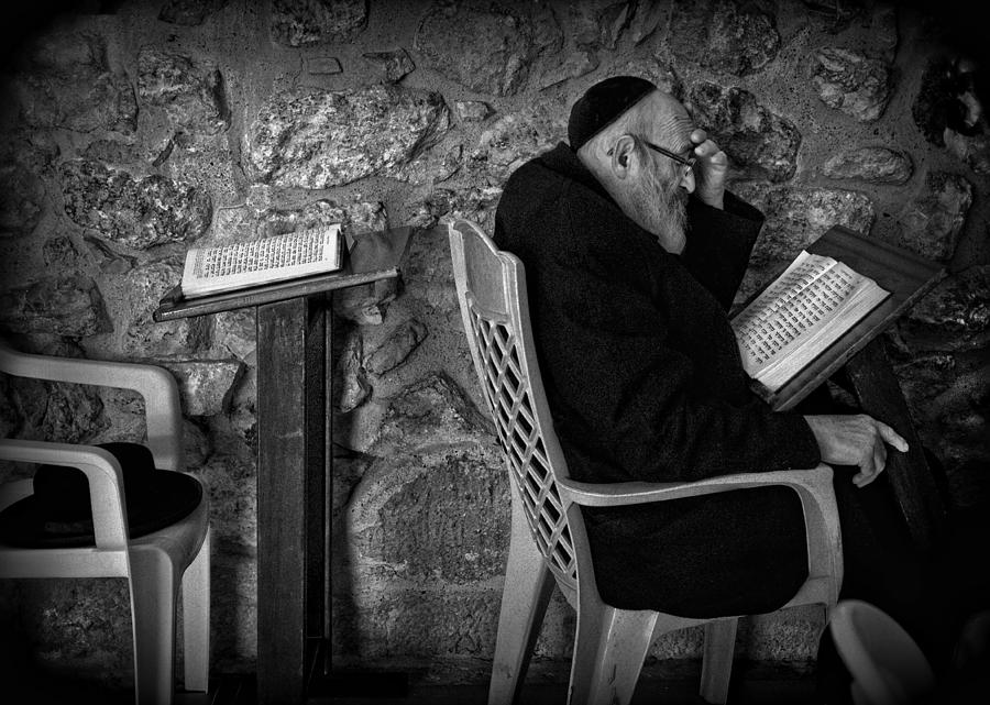 Jerusalem Photograph - Reading A Holy Book (jerusalem, Israel). by Joxe Inazio Kuesta