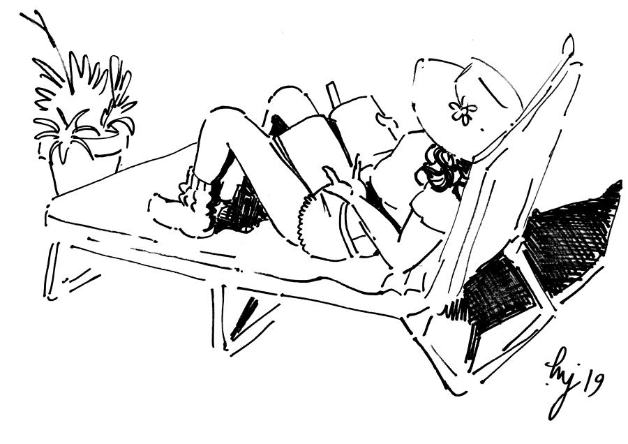 Reading and sunbathing in the spring sunshine by Mike Jory Reading and sunbathing in the spring sunshine by Mike Jory