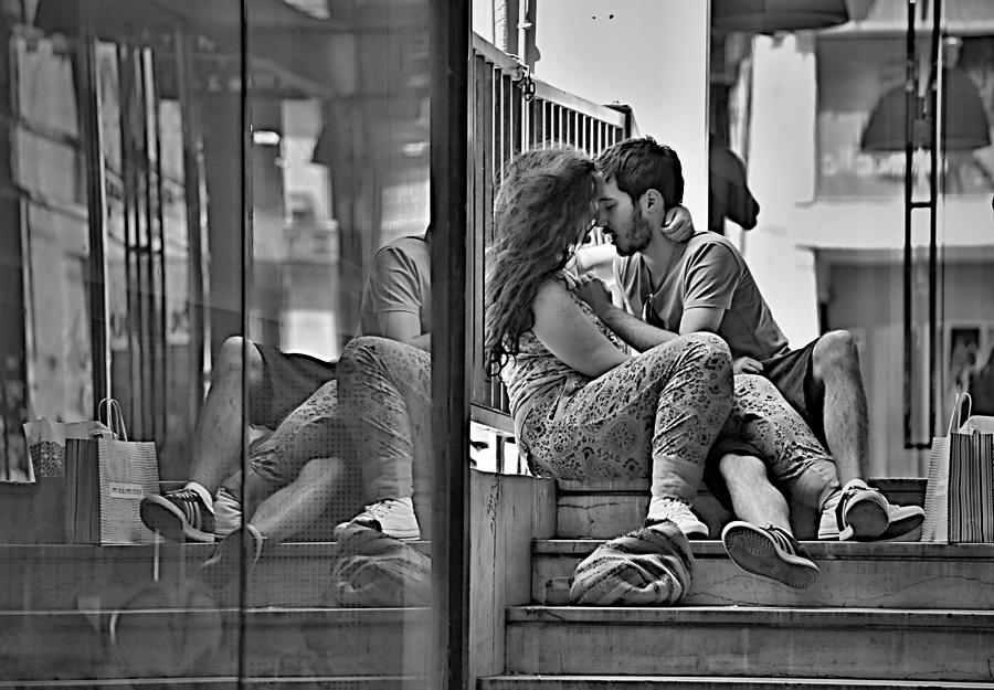 Street Photograph - Ready For A Kiss by Polys Georgakopoulos