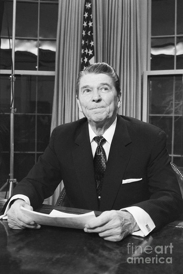 Reagan Admitting Arms Trades With Iran by Bettmann