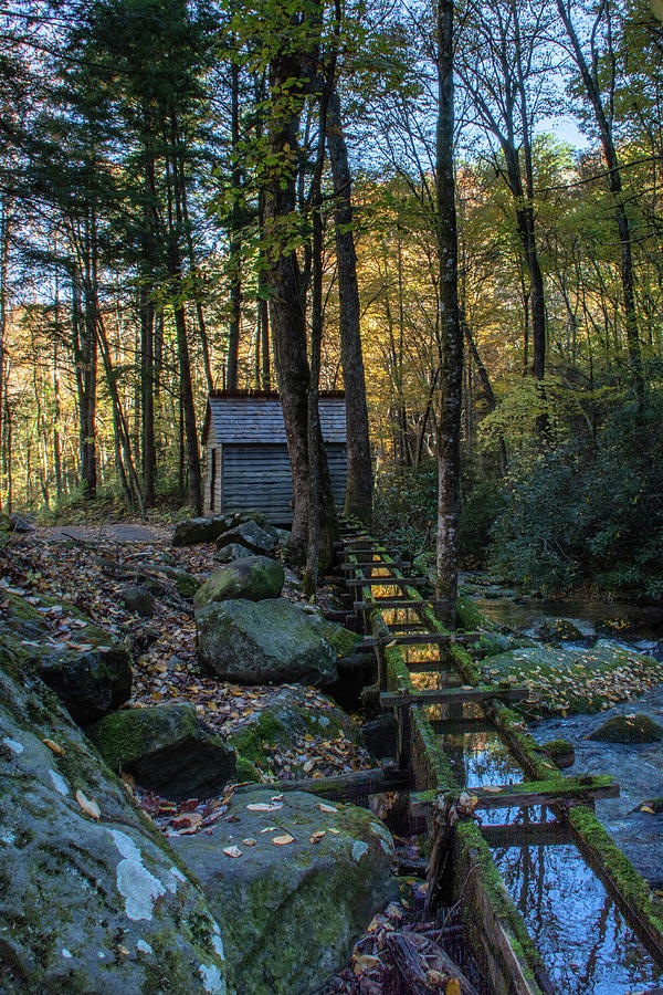 Reagan Tub Mill in Autumn Photograph by Douglas Wielfaert