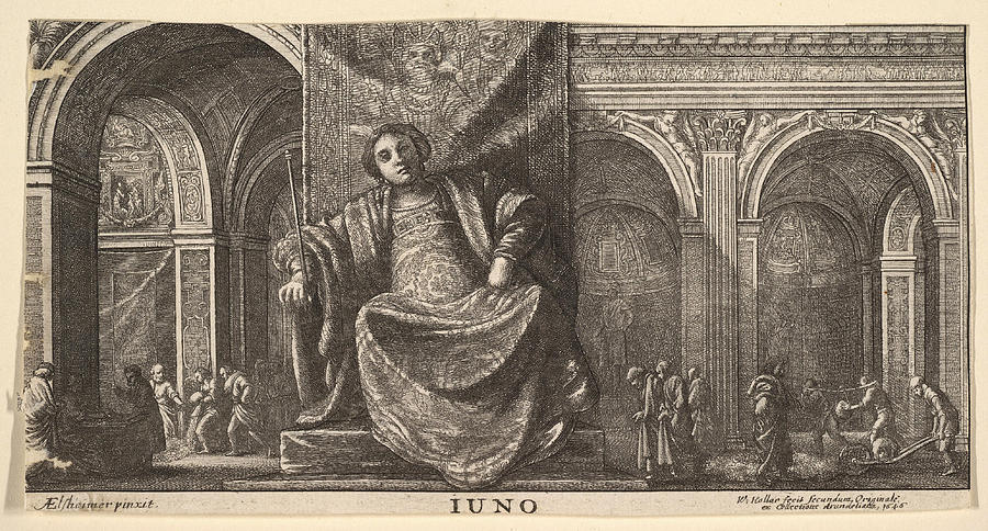 Realm of Juno Drawing by Wenceslaus Hollar
