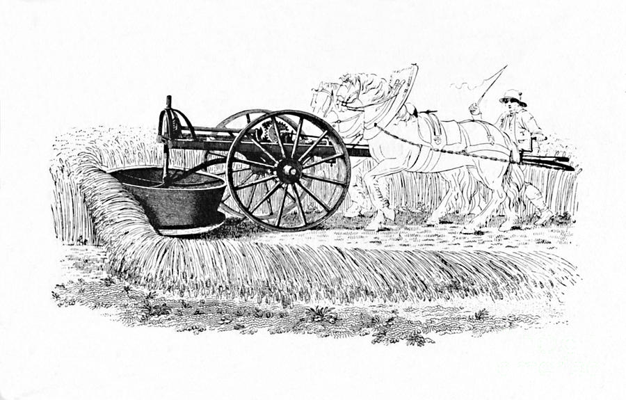 Reaping Machine Invented By James Smith Drawing by Print Collector