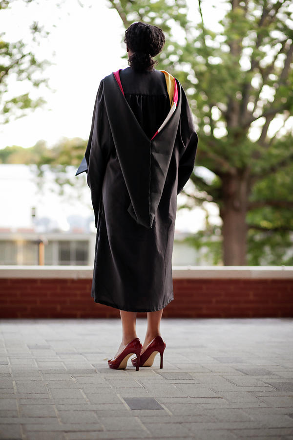 Woman Photograph - Rear View Of Woman In Graduation Gown by Cavan Images