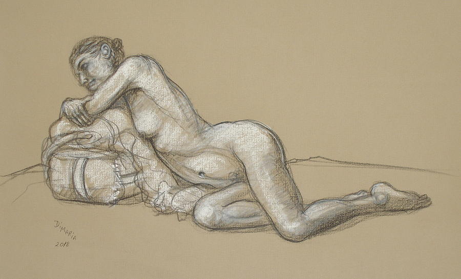 Rebecca Reclining 1 Drawing by Donelli  DiMaria