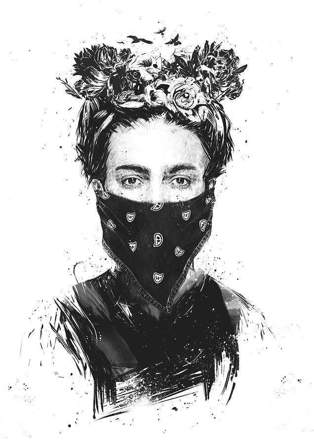 Flower Drawing - Rebel girl by Balazs Solti