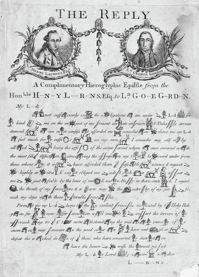 Rebus Letter, American Revolution Photograph by Science Source