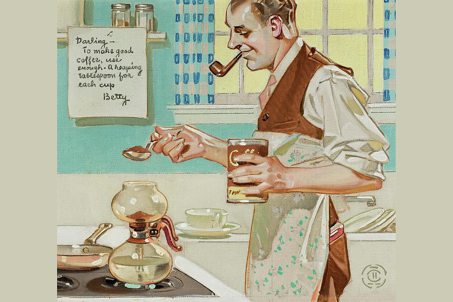 Recipe for Coffee Painting by Joseph Christian Leyendecker