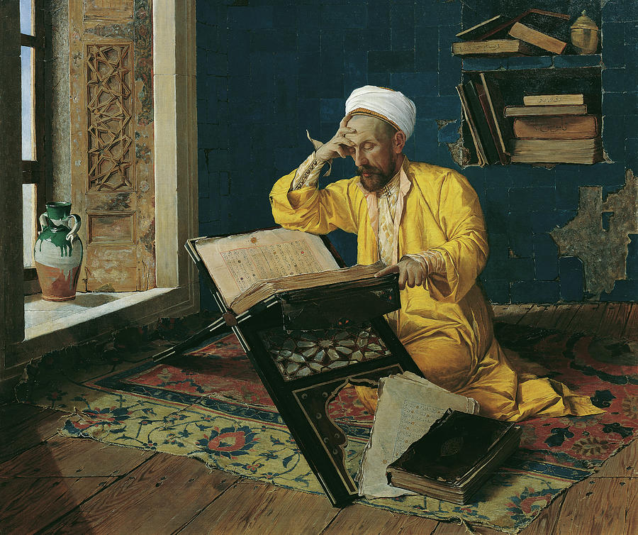 Book Painting - Reciting the Quran, 1902 by Osman Hamdi Bey