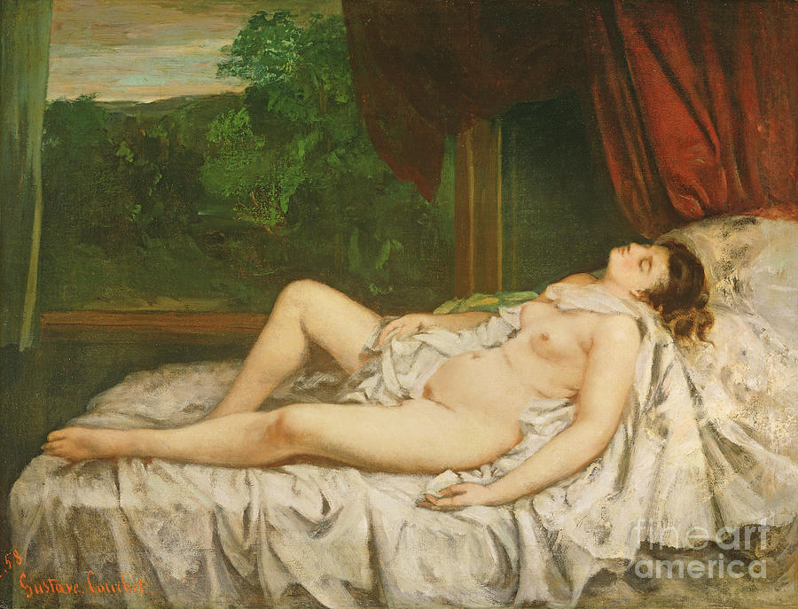 Reclining Nude, 1858 Painting by Gustave Courbet