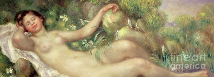 Reclining Nude  La Source Detail Painting by Pierre Auguste Renoir