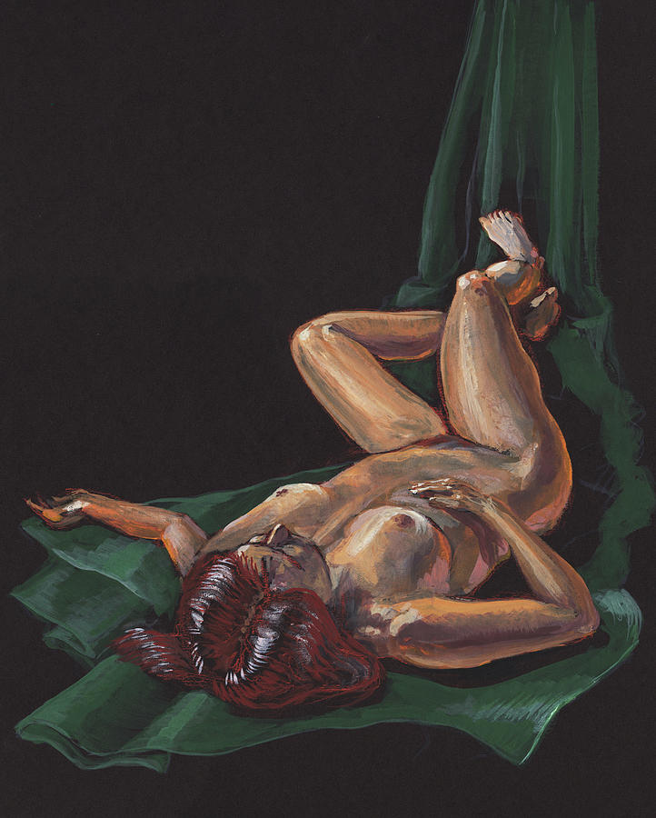Reclining Nude Model Foreshortening Study Painting by Irina Sztukowski